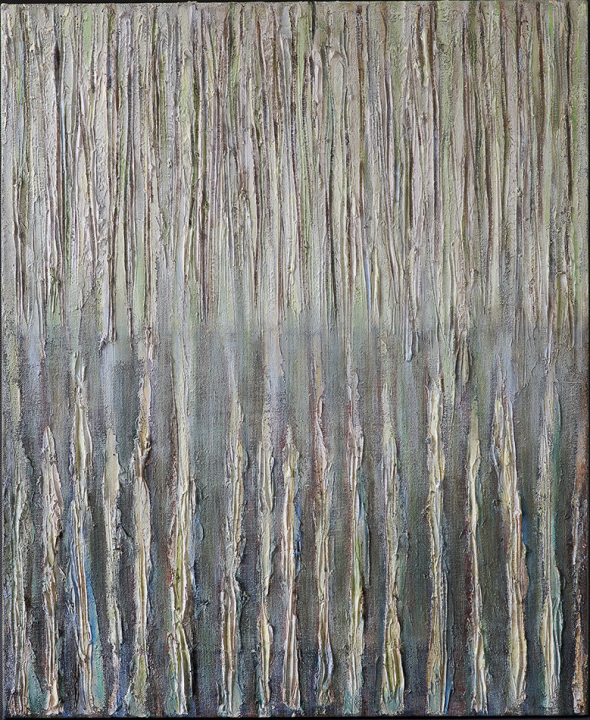 8. Spring rhytm ; acrylic + media on canvas, 60 x 75 cm