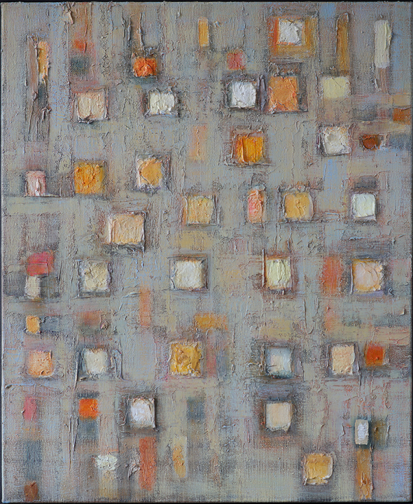 9. Summer rhytm ; acrylic + media on canvas, 60 x 75 cm
