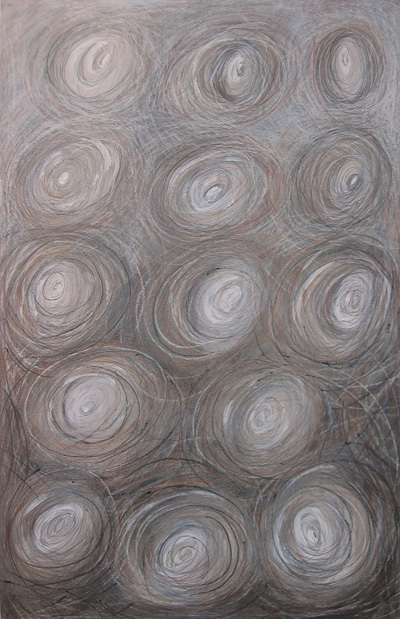 4. Lata świetlne ; kredka, ołówek, ingres, 45  x  70 cm