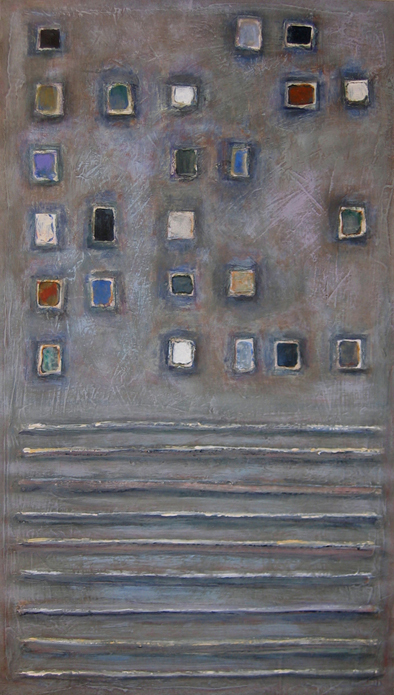 11. Light and space, acrylic and media on cardboard, 50 x 70 cm