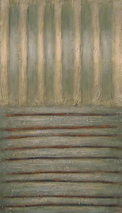 2. Światło i przestrzeń, akryl + media na tekturze, 50  x  70 cm