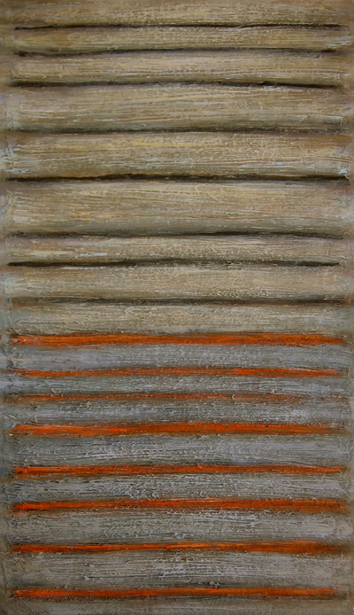 3. Światło i przestrzeń, akryl + media na tekturze, 50  x  70 cm