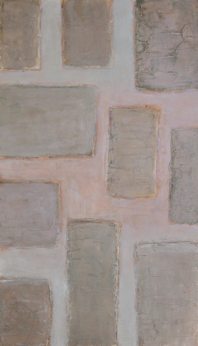 4. Światło i przestrzeń, akryl + media na tekturze, 50  x  70 cm