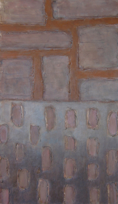 5. Światło i przestrzeń, akryl + media na tekturze, 50 x  70 cm