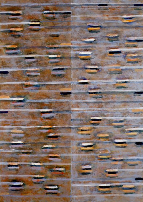 13. Records, oil on a chalk paper, 70 x 100 cm