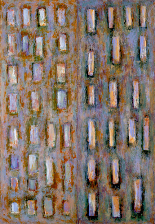 14. Records, oil on a chalk paper, 70 x 100 cm