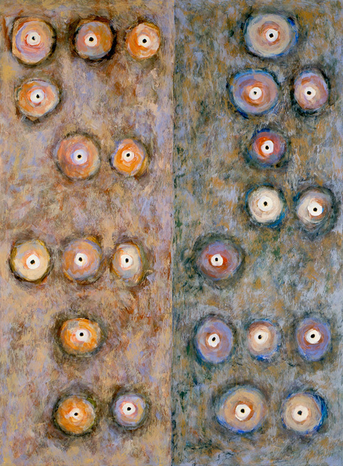 22. Records, oil on a chalk paper, 70 x 100 cm