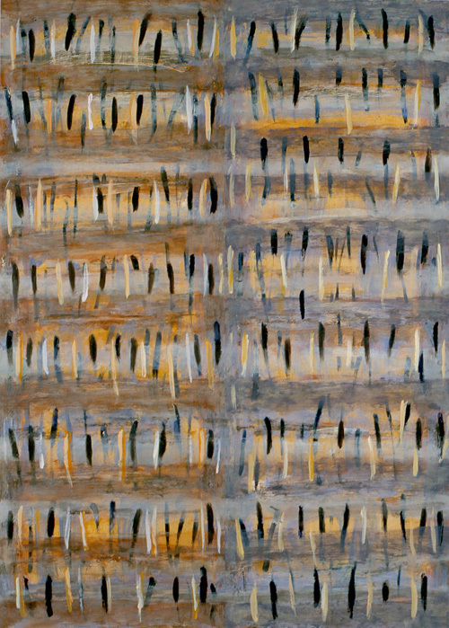 9. Records, oil on a chalk paper, 70 x 100 cm