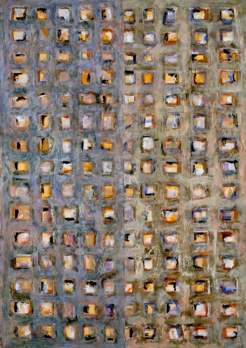 15. Zapis  ;  olej na papierze kredowym, 70  x 1 00 cm