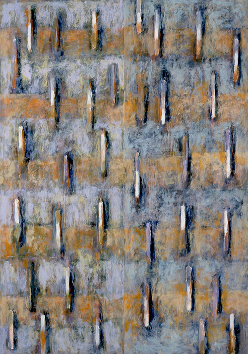18. Zapisy  ;  olej na papierze kredowym, 70  x  100 cm