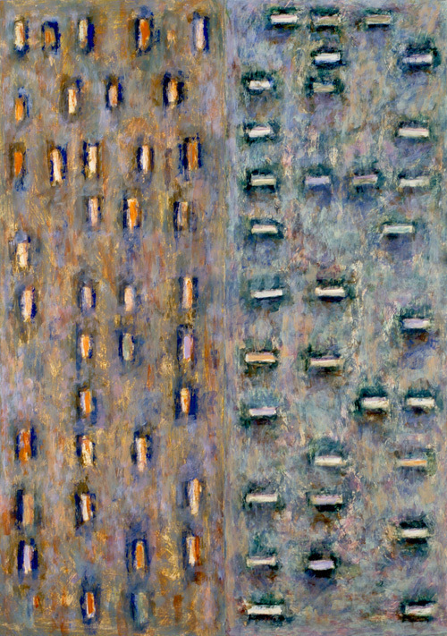 19. Zapis  ;   olej na papierze kredowym, 70  x  100 cm