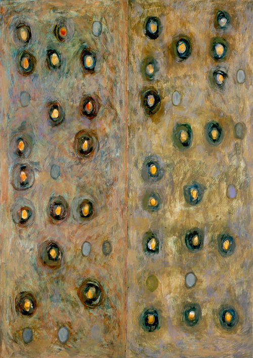 23. Zapis   ;  olej na papierze kredowym, 70  x  100 cm