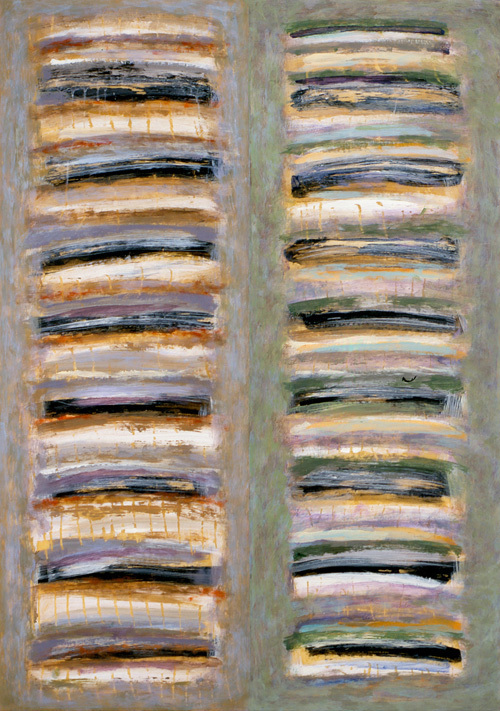 4. Zapis  ;  olej na papierze kredowym, 70  x  100 cm