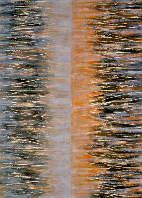 6. Zapis  ;  olej na papierze kredowym, 70  x  100 cm