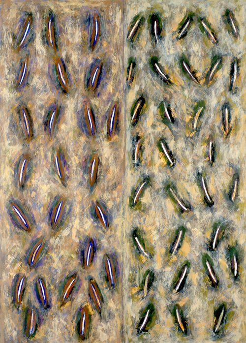 8. Zapis  ;  olej na papierze kredowym, 70  x  100 cm
