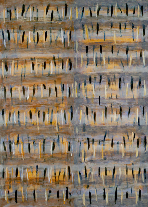 9. Zapis   ; olej na papierze kredowym, 70  x  100 cm