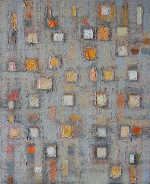 9. Rytm lata ; akryl + media na płótnie , 60  x 75 cm