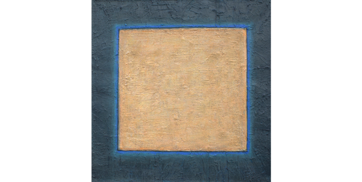 9.Żółta przestrzeń  ;  akryl + media na płótnie,  65 x 65 cm