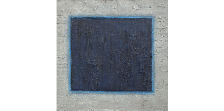 8. Czarna przestrzeń ; akryl + media na płótnie, 65 x 65 cm
