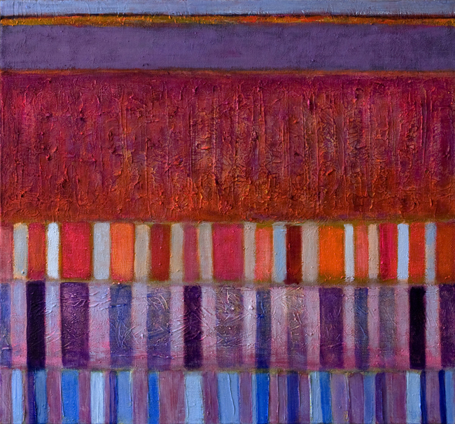4. Red rhythm, acrylic on canvas, 85 x 75 cm