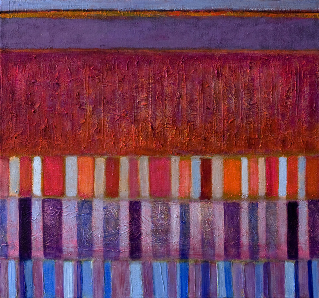 4. Czerwony rytm  ;  akryl na płótnie, 85  x  75 cm