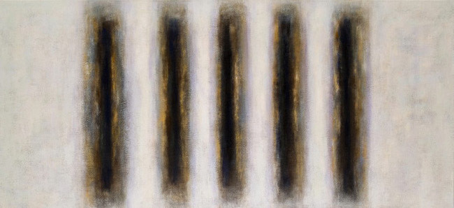10. Przestrzeń  ;  akryl, olej na płótnie, 165  x  75 cm