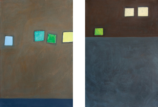 20. Notes from space, acrylic on canvas, 2 pcs. 27 x 41 cm