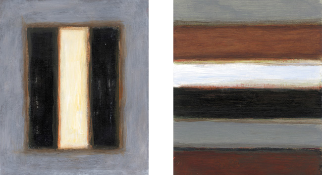 2.Układy  rytmiczne  ;  akryl na tekturze, 2 szt., 16  x  20 cm