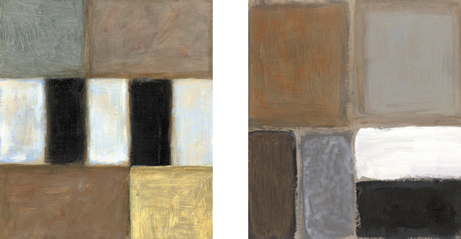 3. Układy  rytmiczne  ;  akryl na tekturze, 2 szt., 16  x  20 cm