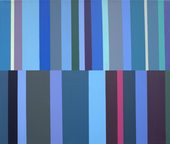 4 Staccato  z fioletem  ;  akryl na płótnie, 55  x  46  cm