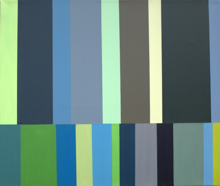 12. Staccato z zielenią  ;  akryl na płótnie, 55  x  46  cm