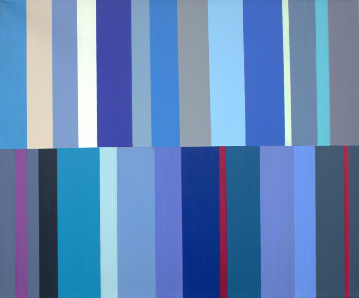 2. Staccato  z fioletem  ;  akryl na płótnie,  55  x  46  cm