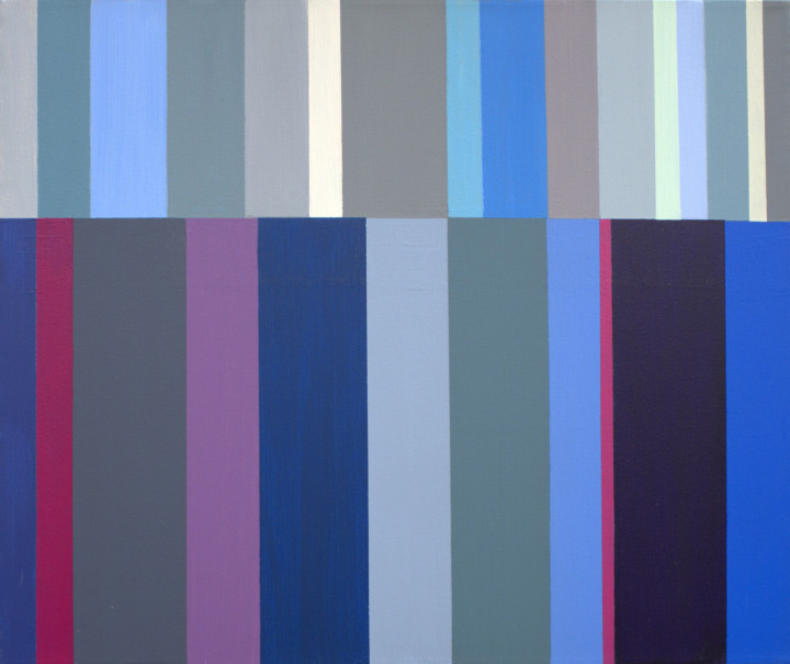 5. Staccato z fioletem  ;  akryl na płótnie, 55  x  46  cm