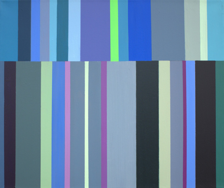 7. Staccato z fioletem  ;  akryl na płótnie,  55  x  46 cm