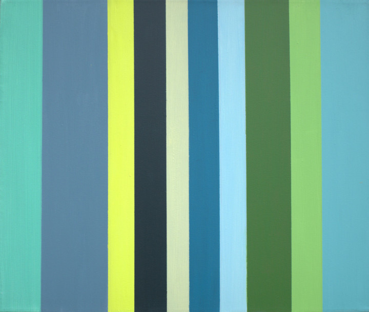 9. Staccato z zielenią  ;  akryl na płótnie, 55  x  46  cm