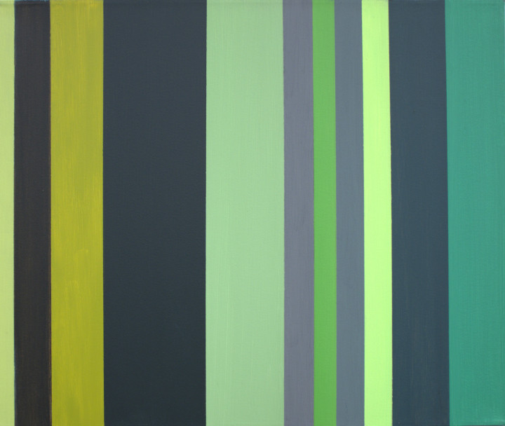 11 Staccato z zielenią  ;  akryl na płótnie, 55  x  46  cm
