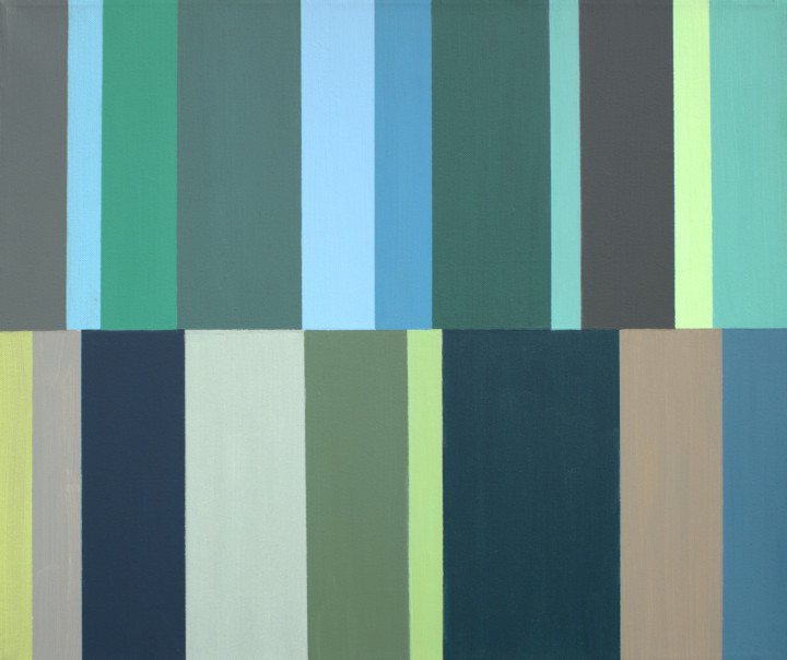 14. Staccato  z zielenią  ;   akryl na płótnie, 55  x  46  cm
