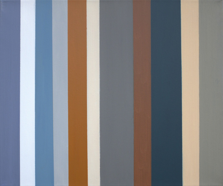 19. Staccato z ochrą i umbrą  ;  akryl na płótnie, 55  x  46  cm