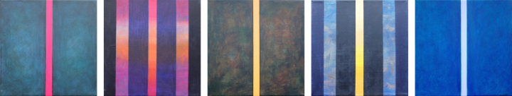 5. Staccato wertykalne   ;  akryl na płótnie ,   kombinacja 5 szt., 30  x  30 cm