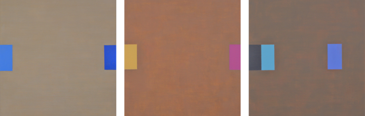 Horizontal rhythm ;  acrylic on canvas, combination of 3 pcs, 46 x 55 cm