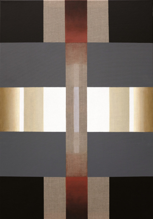 4.Orientacja  ;  akryl na płótnie, 70  x  100  cm